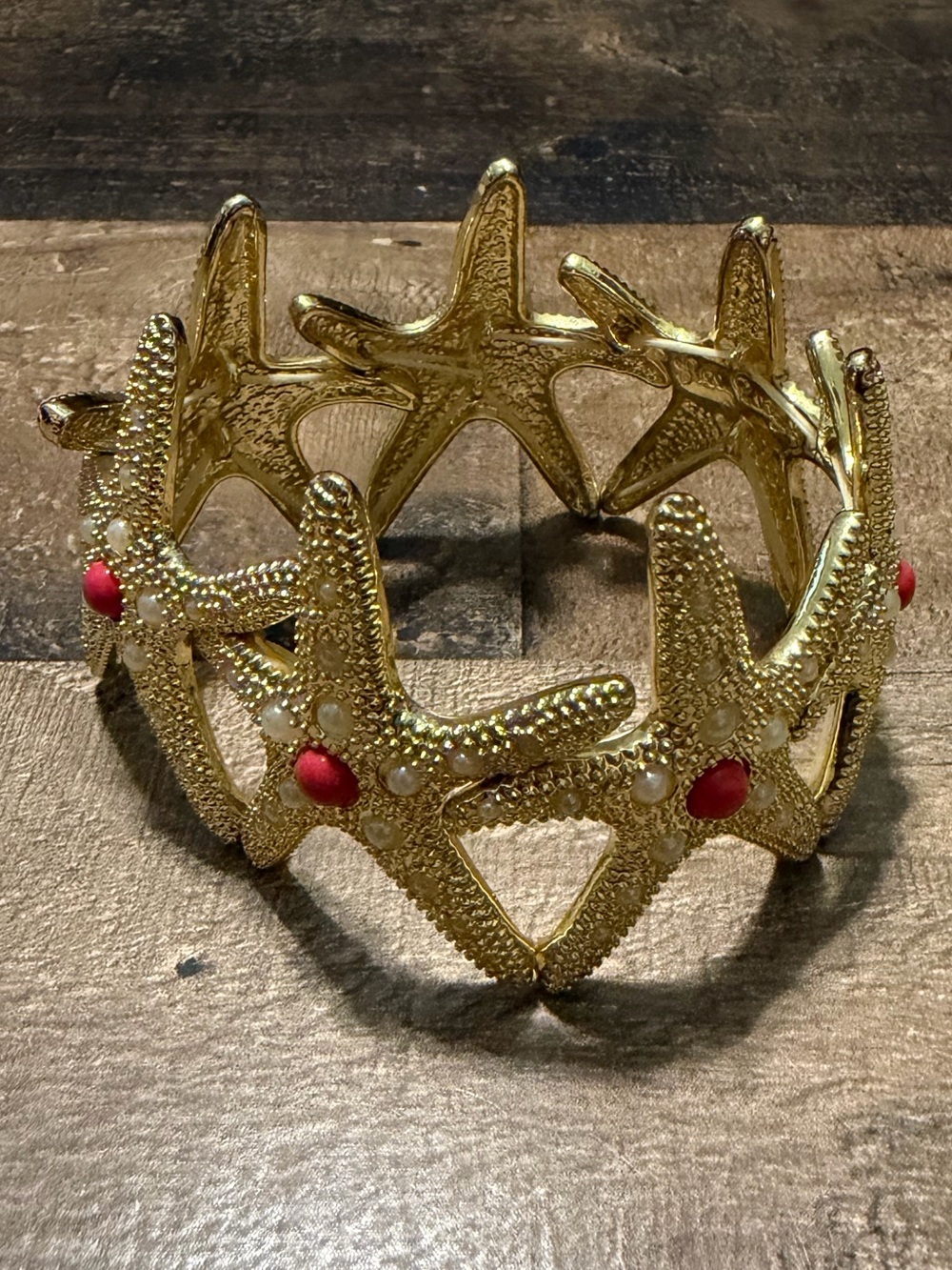 Lilly Pulitzer Gold Starfish Stretch Cuff Bracelet